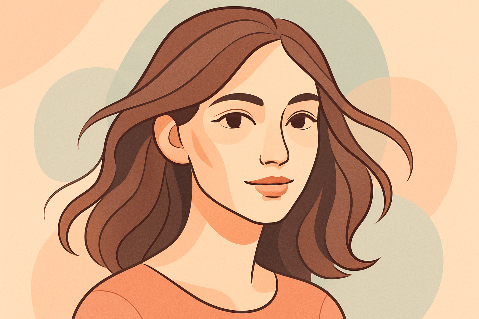 volto ragazza stilizzato di 20 anni